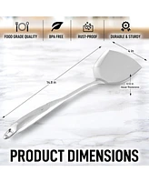 Stainless Steel Metal Wok Spatula - Durable Wok Turner Spatula Shovel - Durable Utensil with Ergonomic, Easy to Use Handle