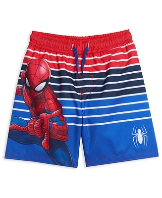 Spider-Man Boys Marvel Avengers Spidey and His Amazing Friends Upf 50+ Swim Trunks to