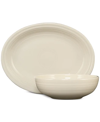 Fiesta Linen Oval Platter & Bistro Bowl 2-Pc. Serve Set
