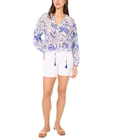 Vince Camuto Women's Printed Tie-Front Top