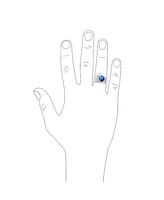 Bling Jewelry Hip Hop Micro Pave Halo 2-3CT Clear Blue Oval Princess Cut Solitaire Cz Statement Promise Ring Wide Band Silver Plated Matte Brush Finis