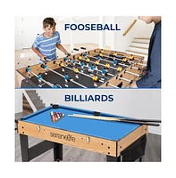 SereneLife 42" 6-in-1 Multi-Game Table - Pool, Air Hockey, Foosball, Basketball, Table Tennis & Dining Table