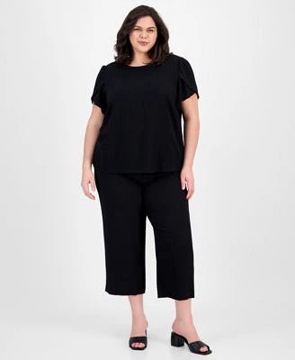 Ak Anne Klein Plus Size Tulip Sleeve Top Pull On Pants