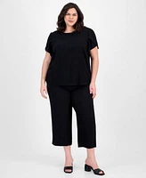 Ak Anne Klein Plus Size Tulip Sleeve Top Pull On Pants