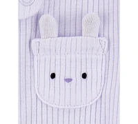 Carter's Baby Girls Bunny Ribbed Sleep & Play Pajamas