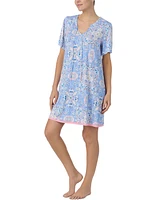 Ellen Tracy Women's Printed Flutter-Sleeve Sleep Tunic