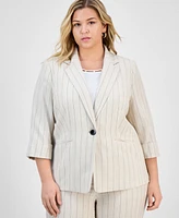Kasper Plus Notch-Collar Single-Button Jacket