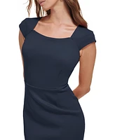 Calvin Klein Women's Scuba Scoop-Neck Cap-Sleeve Dress