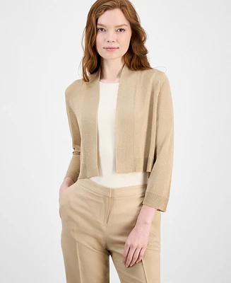 Kasper Women's Kissing-Front Cropped Shrug Cardigan