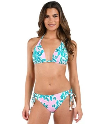 La Blanca Womens Opulent Palm Halter Bikini Top Hipster Bottoms