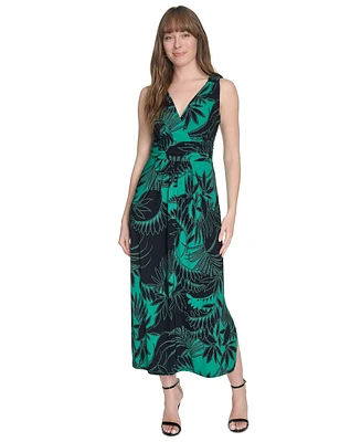 Tommy Hilfiger Women's Floral-Print Sleeveless Ruched Dress
