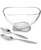 Nambe Braid Glass Salad Bowl & Servers