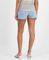 Bar Iii Womens Crochet Tee Bling Denim Shorts Exclusively At Macys