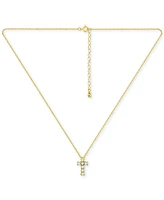 Giani Bernini Cubic Zirconia Cross Pendant Necklace, 16" + 2" extender, Exclusively at Macy's