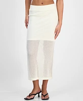 Bar Iii Women's Crochet Midi Skirt, Exclusively at Macy's