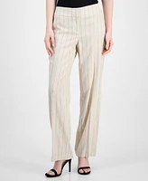 Kasper Women's Pinstripe Mid-Rise Straight-Leg Pants