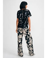 Isaac Mizrahi Women's Paillette Sequin Tee