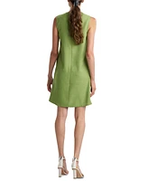 Natori Women's Solid Basket Weave Floral Shift Dress