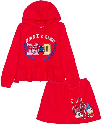 Disney Toddler and Little Girls 2-Piece Minnie Daisy Long Sleeve Top Skirt Set