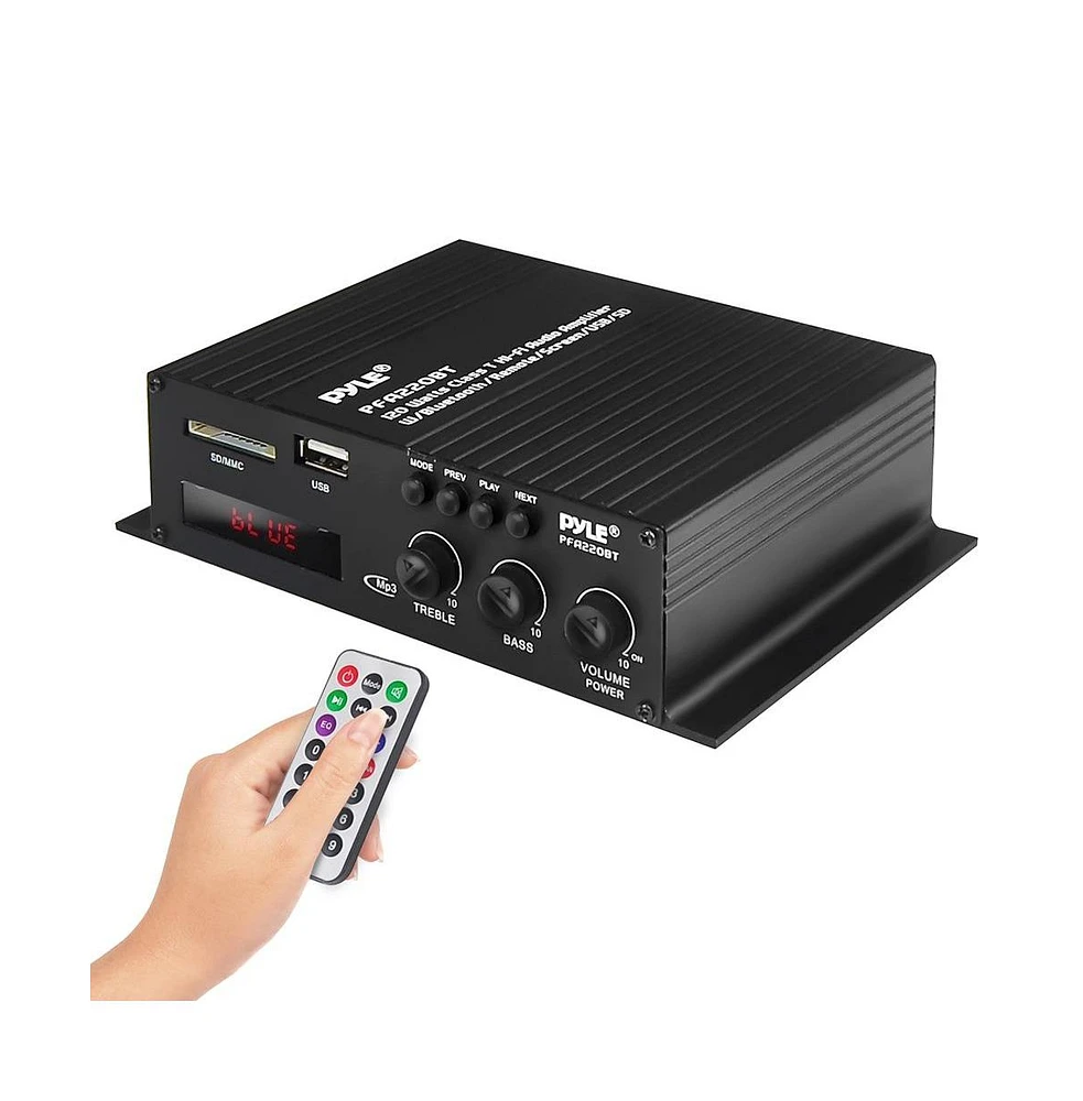 Pyle Compact Bluetooth Power Amplifier with Usb & Sd Readers - PFA220BT