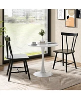 Windsor Style Armless Chairs with Solid Rubber Wood Frame