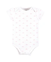 Hudson Baby Girls Cotton Bodysuits, Daddys Princess Crown, 9-12 Months