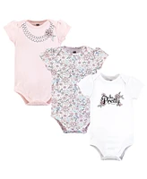 Hudson Baby Girls Cotton Bodysuits, So Pretty Flower, Preemie