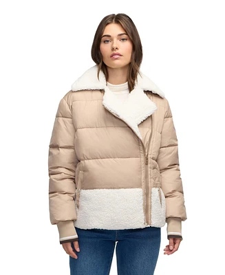 Scotch & Soda Women's Anika Short Boxy Puffer With Stand Collar