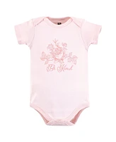 Hudson Baby Girls Cotton Bodysuits, Toile Floral, Months