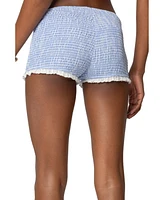 Edikted Women's Antonia Gingham Scrunch Shorts