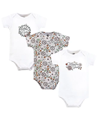 Hudson Baby Girls Cotton Bodysuits, Mamas Bestie Flower, Preemie