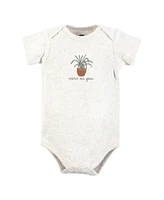 Hudson Baby Boys Cotton Bodysuits, Plants, 9-12 Months