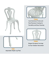 Outdoor Bistro Chairs Set of 2, Cast Aluminum Patio Dining Chairs, Bronze
