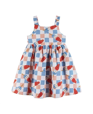 Andy & Evan Toddler Girls Toddler/Child Bomb Pop Print Linen Dress