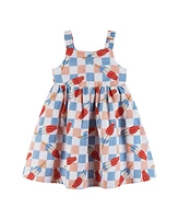 Andy & Evan Toddler Girls Toddler/Child Bomb Pop Print Linen Dress