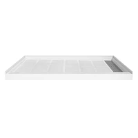 Casainc 60"W X 36"D Solid Surface Single Threshold Shower Base Anti-Slip Shower Pan