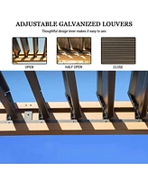 Mondawe 10x13FT Outdoor Aluminum Pergola Louvered Pergola