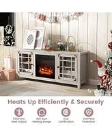 58 Inch Fireplace Tv Stand with Adjustable Shelves for TVs up to 65 Inch