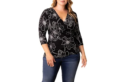 Kiyonna Plus Femme Fatale Faux Wrap Top
