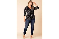 Kiyonna Plus Femme Fatale Faux Wrap Top