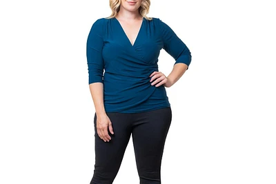 Kiyonna Plus Femme Fatale Faux Wrap Top