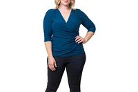 Kiyonna Plus Femme Fatale Faux Wrap Top