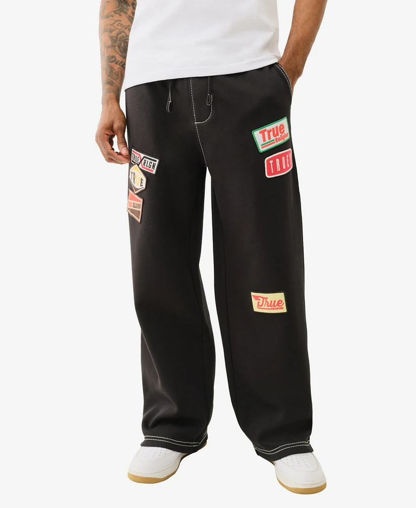 True Religion Men's Patch Big T Baggy Sweatpants