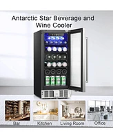 Cowsar 2.9 CuFt Beverage Cooler, 115-Can, Quiet, Glass Door, Safety Lock, Stainless Handle