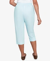 Alfred Dunner Women's St. Thomas Heat Set Embroidered Capri Pants