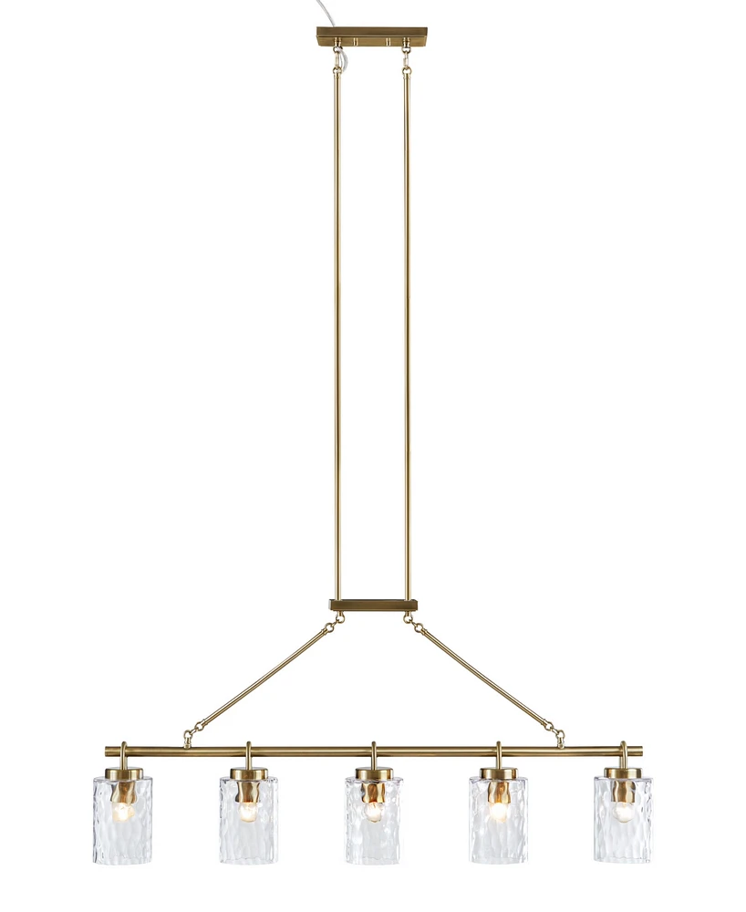 Ink+Ivy 77.5" Curiana 5-light Linear Iron Chandelier