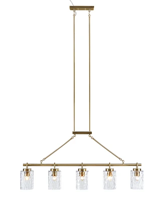 Ink+Ivy 77.5" Curiana 5-light Linear Iron Chandelier