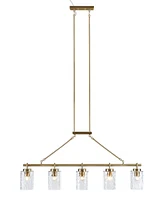 Ink+Ivy 77.5" Curiana 5-light Linear Iron Chandelier