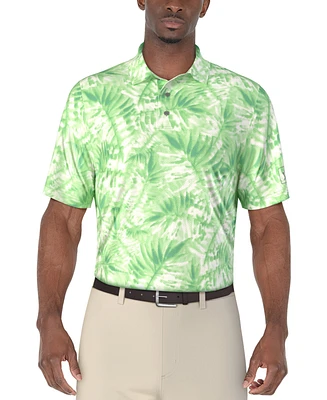Pga Tour Men's Tropical Leaf-Print Polo Shirt