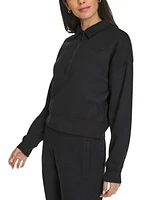 Calvin Klein Women's French Terry Collared Half-Zip Pullover Top
